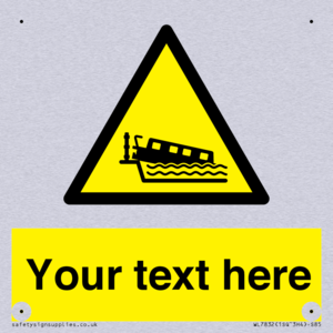 Custom warning grounding narrow boat on lock cill